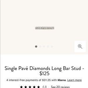 Single Pavé Diamonds Long Bar Stud